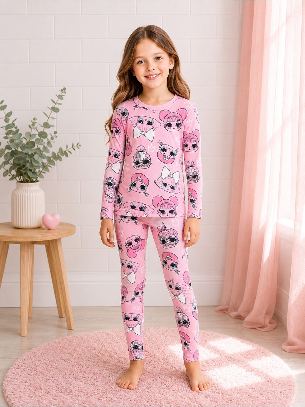 Official L.O.L. SURPRISE Pajama Set Long Sleeve & Pants Snug Fit Size 10